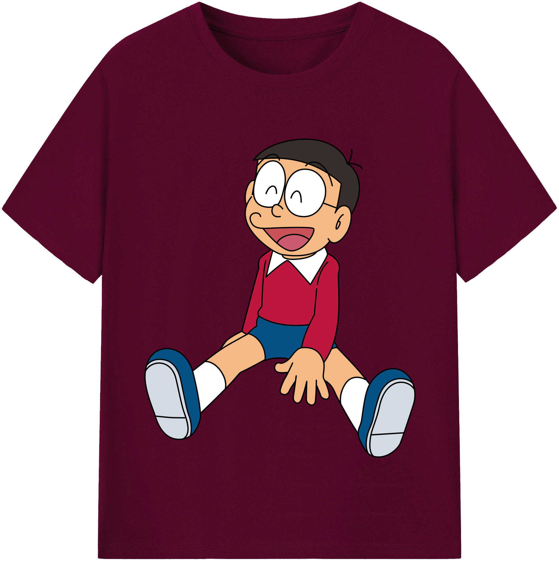 （画像用） ドラえもん 野比 のび太 Doraemon Nobita Nobi レディースカジュアルプリントTシャツ（綿100％）
